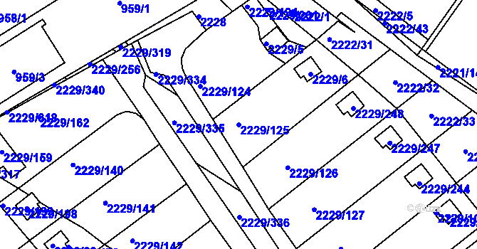 Parcela st. 2229/125 v KÚ Krásné Pole, Katastrální mapa