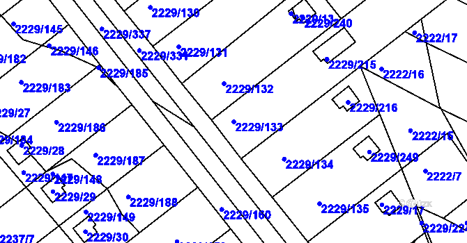 Parcela st. 2229/133 v KÚ Krásné Pole, Katastrální mapa