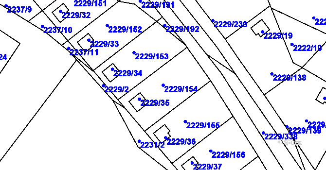 Parcela st. 2229/154 v KÚ Krásné Pole, Katastrální mapa