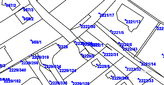 Parcela st. 2229/201 v KÚ Krásné Pole, Katastrální mapa
