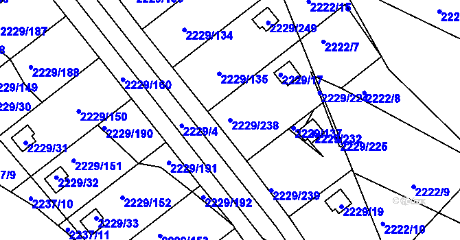 Parcela st. 2229/238 v KÚ Krásné Pole, Katastrální mapa