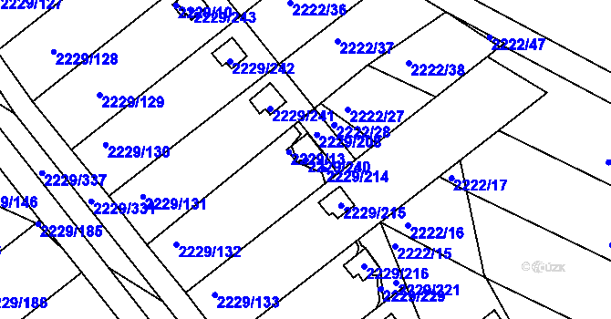Parcela st. 2229/240 v KÚ Krásné Pole, Katastrální mapa
