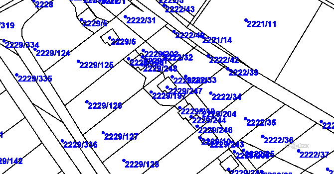 Parcela st. 2229/247 v KÚ Krásné Pole, Katastrální mapa