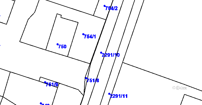 Parcela st. 2291/10 v KÚ Krásné Pole, Katastrální mapa