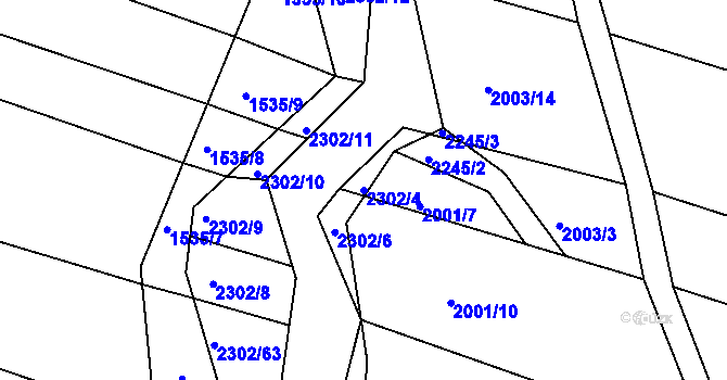 Parcela st. 2302/4 v KÚ Krásné Pole, Katastrální mapa