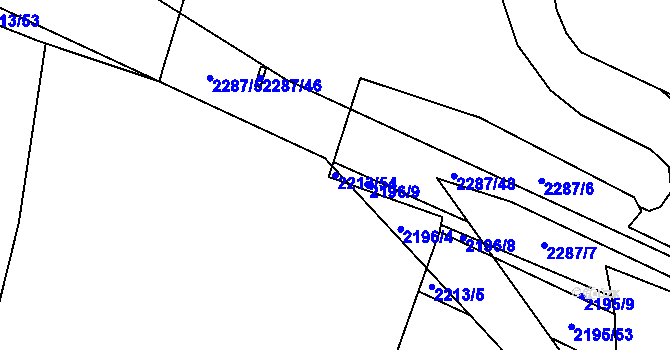 Parcela st. 2213/54 v KÚ Krásné Pole, Katastrální mapa