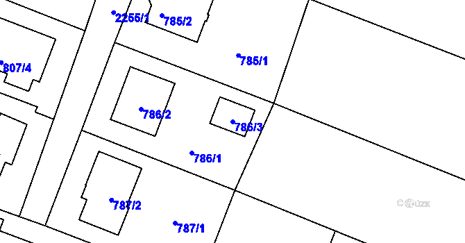 Parcela st. 786/3 v KÚ Krásné Pole, Katastrální mapa