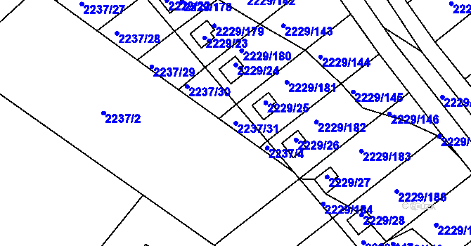 Parcela st. 2237/31 v KÚ Krásné Pole, Katastrální mapa
