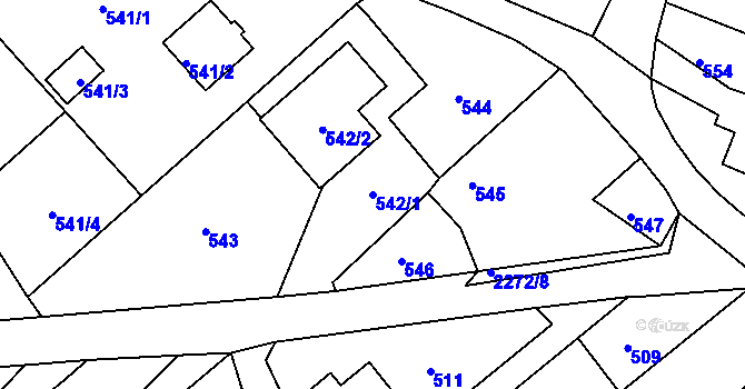 Parcela st. 542/1 v KÚ Krásné Pole, Katastrální mapa