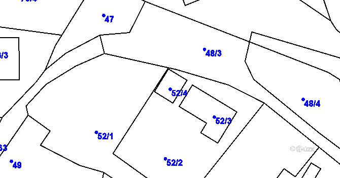 Parcela st. 52/4 v KÚ Krásné Pole, Katastrální mapa