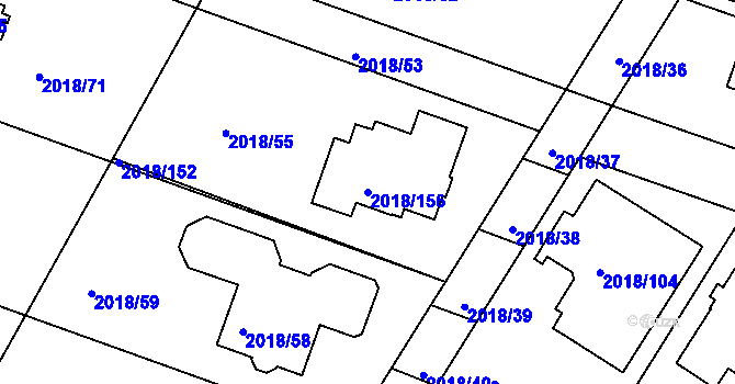 Parcela st. 2018/156 v KÚ Krásné Pole, Katastrální mapa