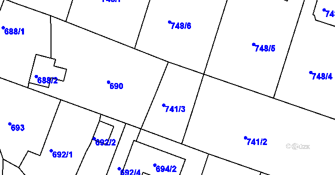 Parcela st. 742/3 v KÚ Krásné Pole, Katastrální mapa