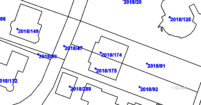 Parcela st. 2018/174 v KÚ Krásné Pole, Katastrální mapa