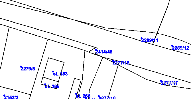 Parcela st. 2414/48 v KÚ Krásné Údolí, Katastrální mapa