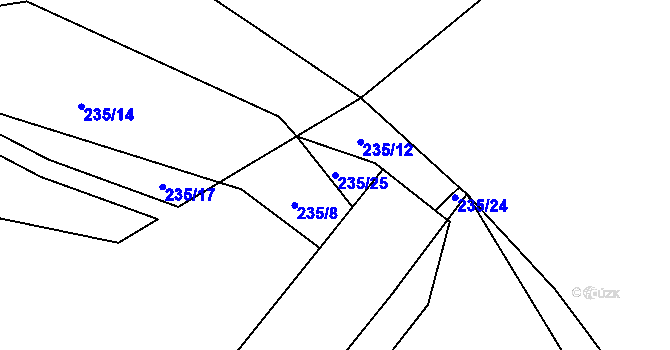 Parcela st. 235/25 v KÚ Odolenovice, Katastrální mapa