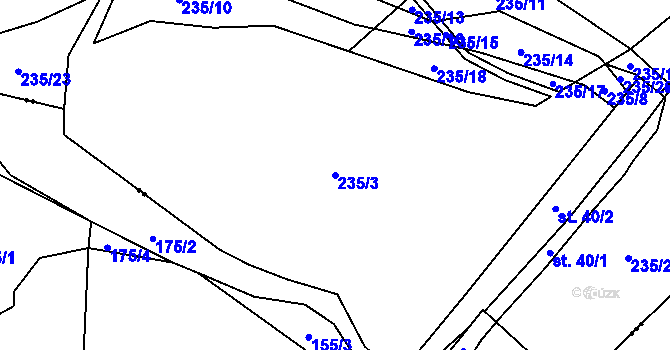 Parcela st. 235/3 v KÚ Odolenovice, Katastrální mapa