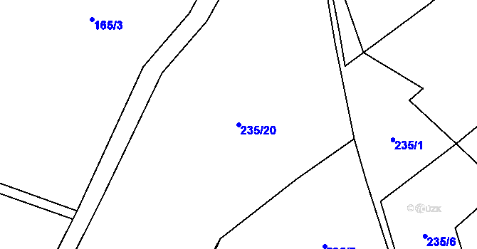 Parcela st. 235/20 v KÚ Odolenovice, Katastrální mapa