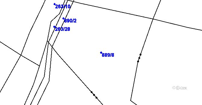 Parcela st. 889/8 v KÚ Odolenovice, Katastrální mapa
