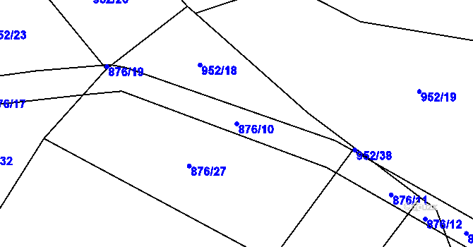 Parcela st. 876/10 v KÚ Krásněves, Katastrální mapa