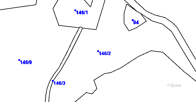 Parcela st. 146/2 v KÚ Háje nad Teplou, Katastrální mapa
