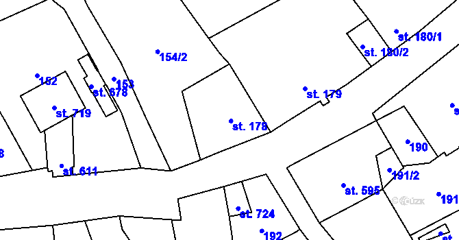 Parcela st. 178 v KÚ Krásno nad Teplou, Katastrální mapa