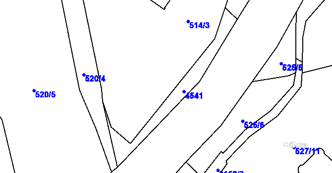 Parcela st. 539/2 v KÚ Krásno nad Teplou, Katastrální mapa