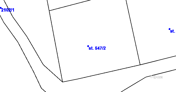 Parcela st. 547/2 v KÚ Krásno nad Teplou, Katastrální mapa