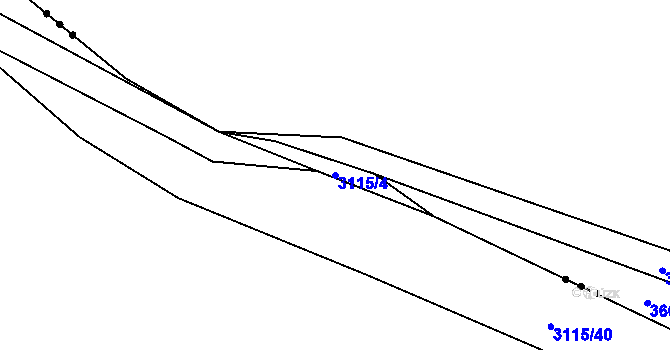 Parcela st. 3115/4 v KÚ Krásno nad Teplou, Katastrální mapa