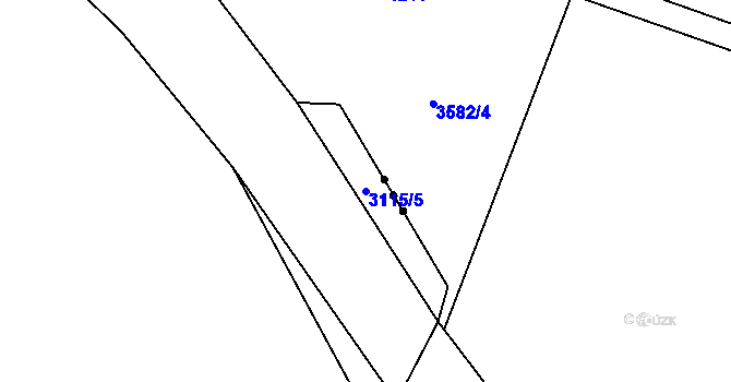 Parcela st. 3115/5 v KÚ Krásno nad Teplou, Katastrální mapa