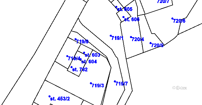 Parcela st. 719/10 v KÚ Krásno nad Teplou, Katastrální mapa
