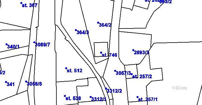 Parcela st. 746 v KÚ Krásno nad Teplou, Katastrální mapa