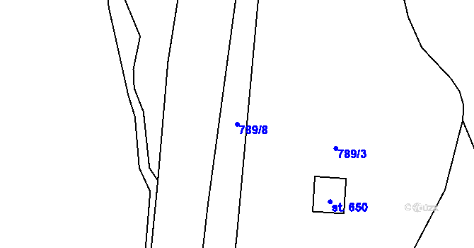 Parcela st. 789/8 v KÚ Krásno nad Teplou, Katastrální mapa