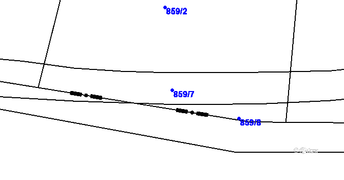 Parcela st. 859/7 v KÚ Milešov, Katastrální mapa