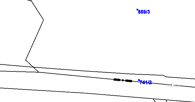 Parcela st. 741/1 v KÚ Milešov, Katastrální mapa