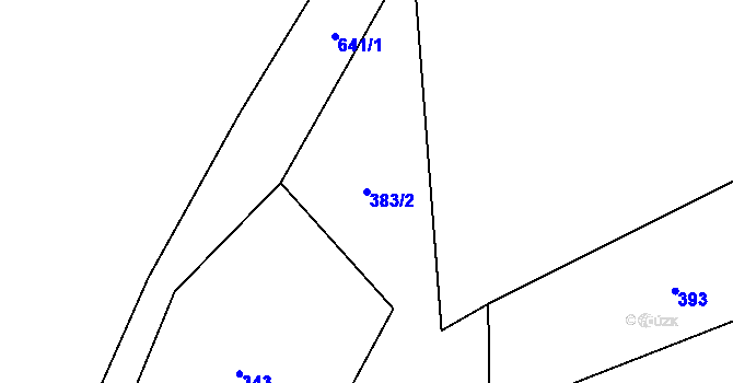 Parcela st. 383/2 v KÚ Damice, Katastrální mapa