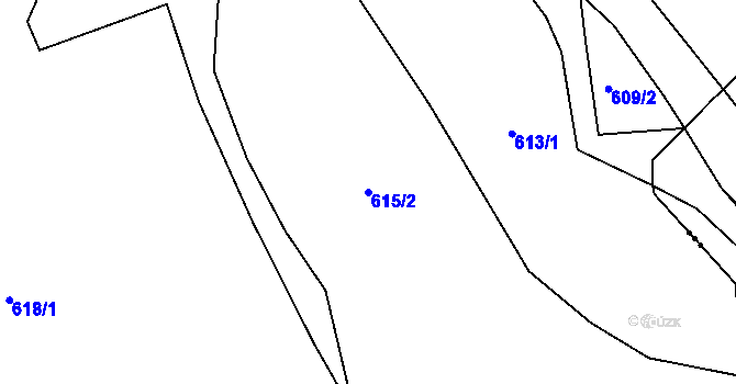 Parcela st. 615/2 v KÚ Damice, Katastrální mapa