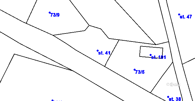 Parcela st. 41 v KÚ Damice, Katastrální mapa