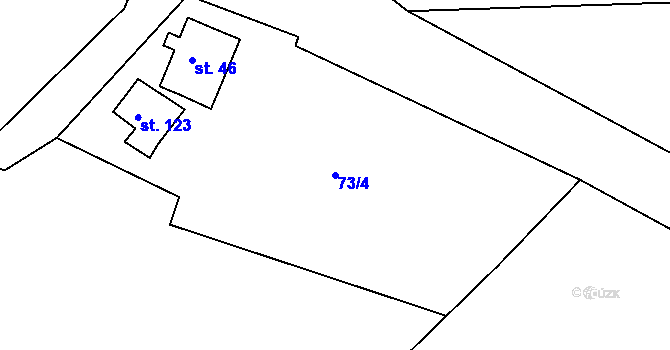 Parcela st. 73/4 v KÚ Damice, Katastrální mapa