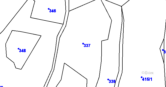 Parcela st. 337 v KÚ Damice, Katastrální mapa