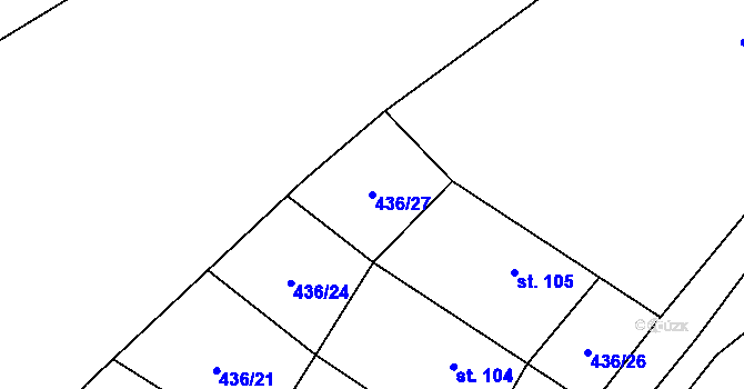 Parcela st. 436/27 v KÚ Damice, Katastrální mapa