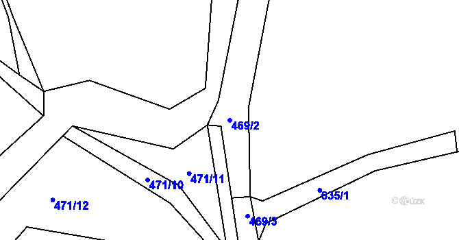 Parcela st. 469/2 v KÚ Damice, Katastrální mapa