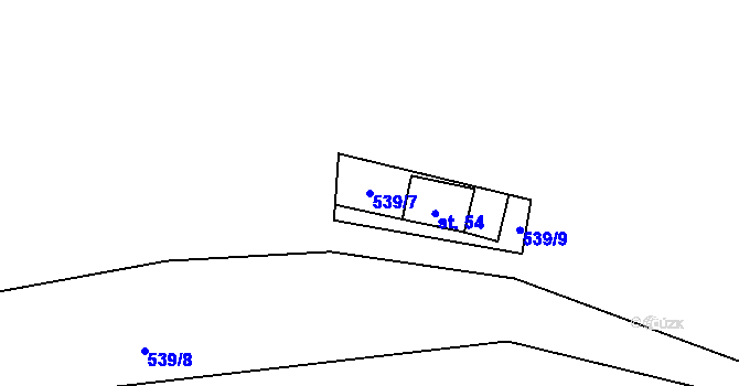 Parcela st. 539/7 v KÚ Damice, Katastrální mapa