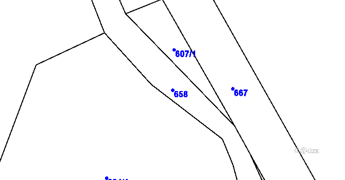 Parcela st. 658 v KÚ Damice, Katastrální mapa