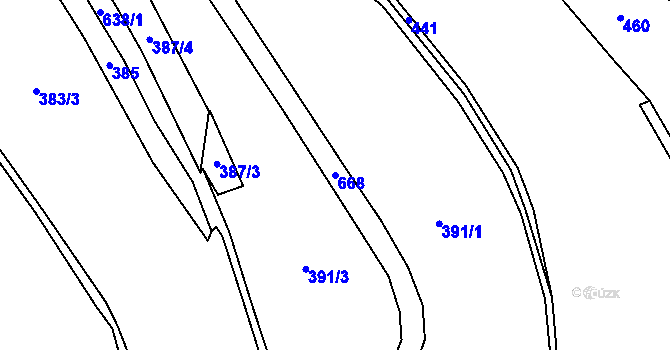 Parcela st. 668 v KÚ Damice, Katastrální mapa