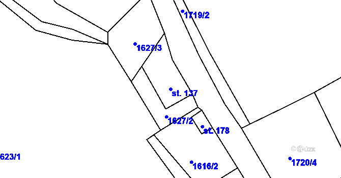 Parcela st. 137 v KÚ Krásný Les, Katastrální mapa