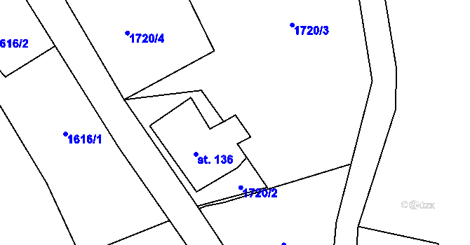 Parcela st. 154 v KÚ Krásný Les, Katastrální mapa