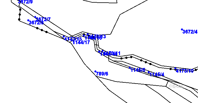 Parcela st. 1144/14 v KÚ Nakléřov, Katastrální mapa