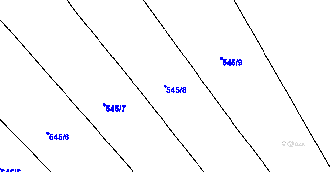 Parcela st. 545/8 v KÚ Krasonice, Katastrální mapa