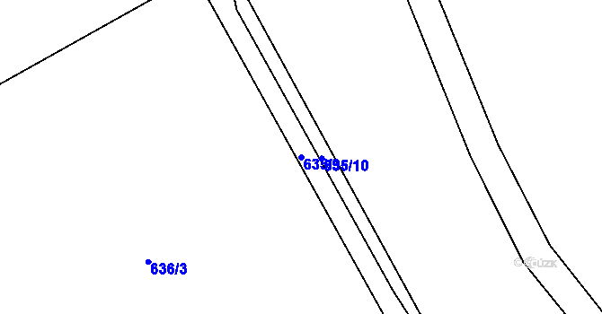 Parcela st. 635/9 v KÚ Krasonice, Katastrální mapa