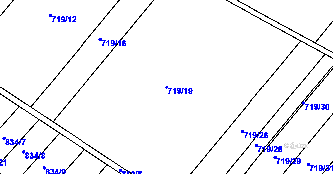 Parcela st. 719/19 v KÚ Krasonice, Katastrální mapa